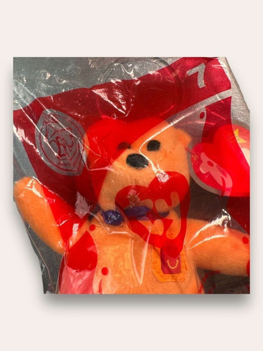 Ty Beanie Babies McDonalds 25th Anniversary Happy Meal Toy #7 El Oso Teddy Bear